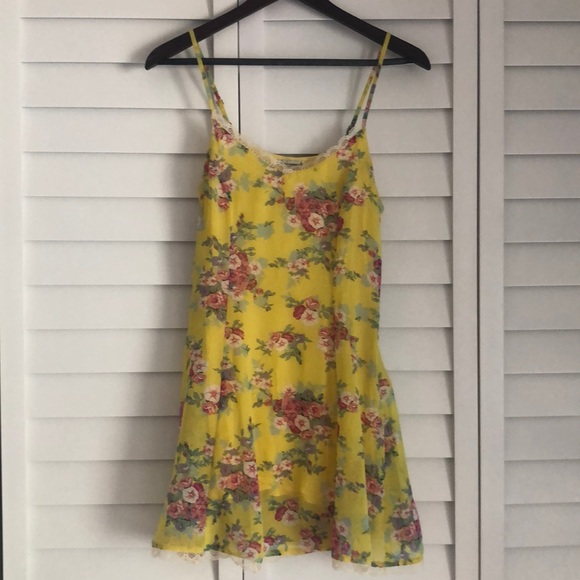 Luca Couture Yellow Floral Slip Dress - Picture 1 of 6